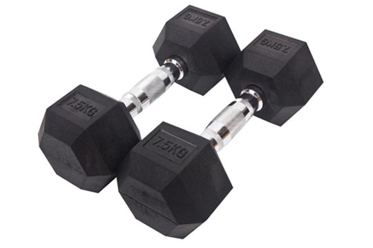 DUMBBELL WITH RUBBER       